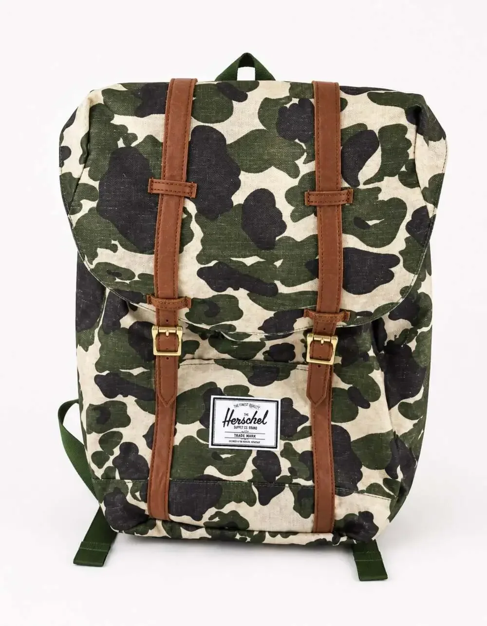 Herschel Retreat Backpack Frog Camo Tan NWOT Laptop Travel School Bag
